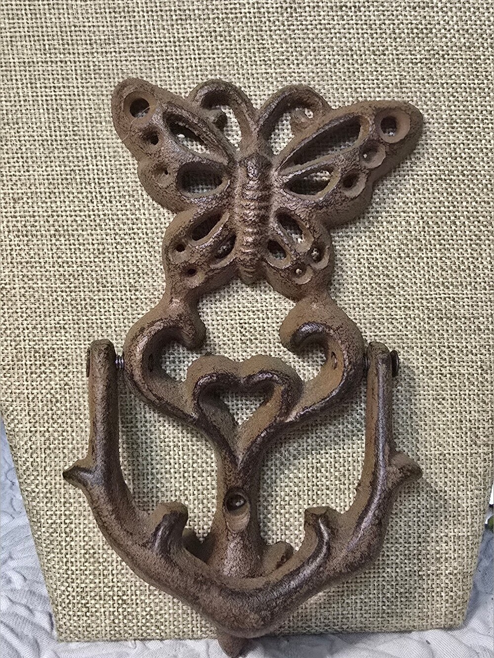 Decorative Iron Butterfly Door Knocker - Rustic Home Decor
